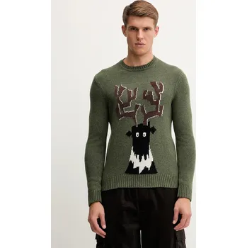 Pánský svetr Svetr z vlněné směsi EA7 Emporio Armani AF17652.7M001128 zelená 77X, vel. S