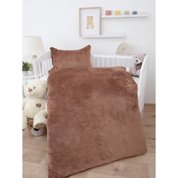 Povlečení Povlečení mikroplyš do postýlky Exclusive – Laura mocha mousse