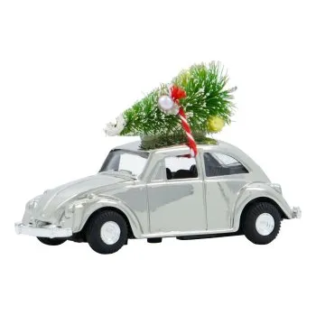 Vánoční dekorace Vánoční autíčko Xmas Car Mini Silver