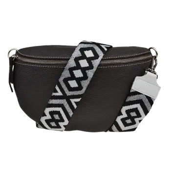 Kabelka NovaKabelka.cz Kožená italská crossbody kabelka Reni Grande Cafe s přídavným popruhem V