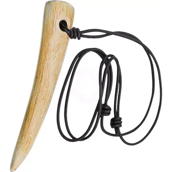 Karnevalový kostým House of Warfare Kostěný přívěsek 'Dračí zub' s nastavitelným koženým řemínkem