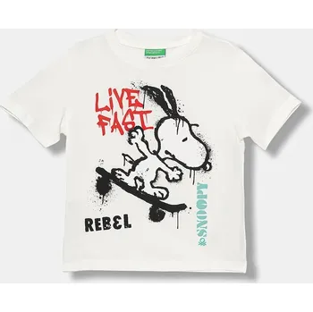 Bavlněné tričko United Colors of Benetton 3X1SG10JW.P.seasonal bílá 00X, vel. 116