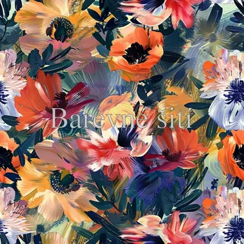 Úplet, Květiny ala podzimní tempera (E) (Top kvalitní úplet Bella digitisk)