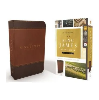 KJV, The King James Study Bible, Leathersoft, Brown, Red Letter, Full-Color Edition - Nelson, Thomas