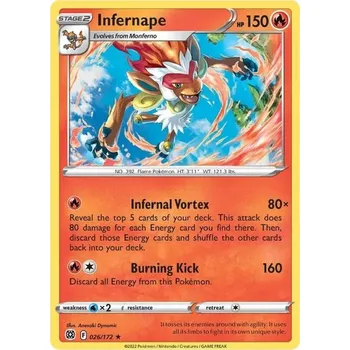Sběratelská karetní hra Infernape - 26/172 - Brilliant Stars Typ karty: Holo