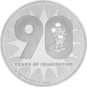 Niue Island Stříbrná mince 1 oz Mickey Mouse 90. výročí Disney 2018