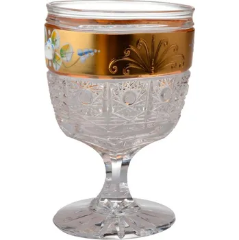 Sklenice Broušená zlacená sklenice, Glamour Crystal, 260 ml, 2 ks