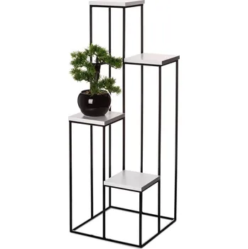 Květináč STOJAN NA KVĚTINÁČ KASKADA 110X40X40 CM ČERNÁ/BÍLÁ