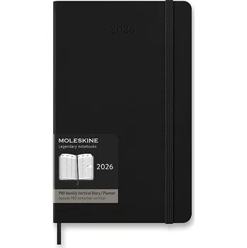 Diář MOLESKINE 2026 L PRO vertikální týdenní, tvrdé desky, černý
