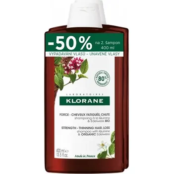 Šampon KLORANE Šampon chinin a BIO protěž 400ml DUO