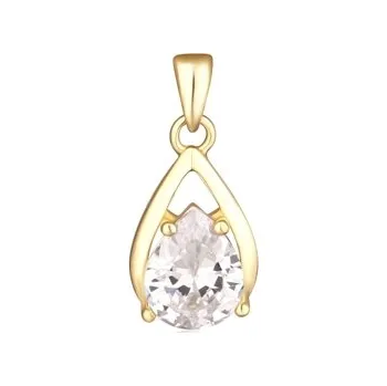 Přívěsek Stříbrný zlacený přívěšek s čirým zirkonem SVLP0615SH2GO00