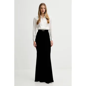 Dámské šaty Šaty s příměsí hedvábí Elisabetta Franchi černá barva, maxi, ABR4657E2 99B, vel. 36