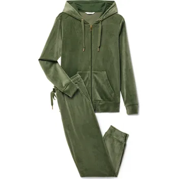 715063 - Tchibo - Domácí souprava z plyšového úpletu - pro ženy - vel. S 36/38 - barva: zelená