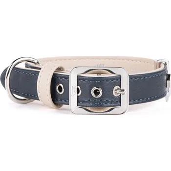 Obojek pro psa MyFamily Obojek kůže Hermitage (vel. XL) 49-59 cm/33 mm modré/krémové MF