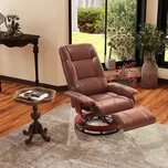 TV křeslo s funkcí polohování a výsuvnou opěrkou nohou| hnědé