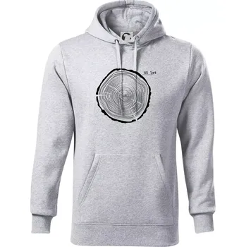 Pánská mikina Letokruhy - 45 - Mikina pánská Cape s kapucí - 5XL ( Světlešedý Melír )