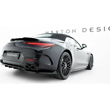 Nárazník Maxton Design spoiler pod zadní nárazník s žebrováním pro Mercedes SL R232/AMG 63, černý lesklý plast ABS