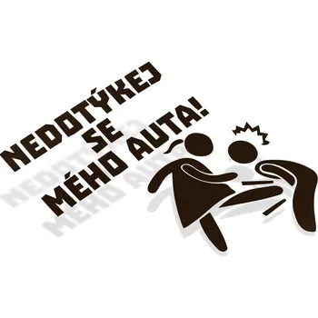 Samolepicí dekorace na vozidlo Samolepka Nedotýkej se mého auta - 12,7x9,3