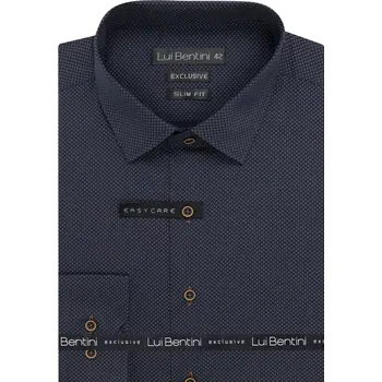 Pánská košile Luxusní pánská Slim Fit košile Lui Bentini LDS244 noční modř velikost 42