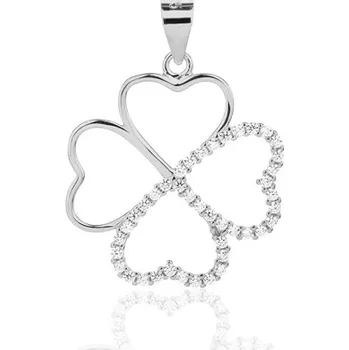 Přívěsek Stříbrný přívěšek čtyřlístek s čirými zirkony SVLP1454XJ6BI00