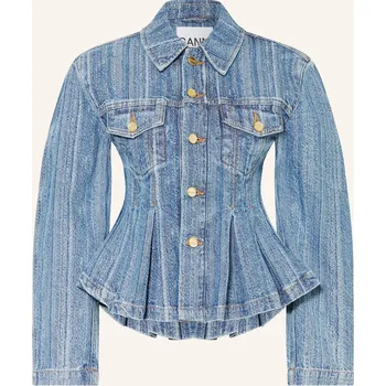 Dámský blejzr Ganni Dámská Džínová Bunda, 566 mid blue stone, 38