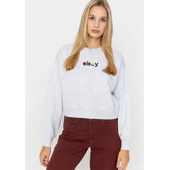 Dámská mikina OBEY Blocks Cropped Crew (ash grey) M, šedá