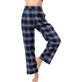 Dámské pyžamo Dámské pyžamové kalhoty KEY 431 tmavě modrá FLANEL M 0