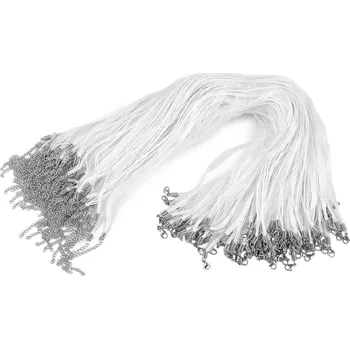 Šperk Víceřadá šňůrka s karabinkou z nerezové oceli délka 43 cm, barva 1 bílá