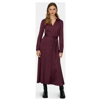 Dámské oblečení ONLY Košilové šaty Mika 15361725 Bordó Regular Fit L