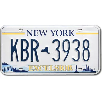 Plechová cedule Americká SPZ New York Excelsior KBR 3938