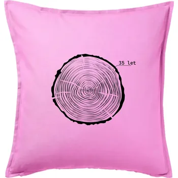 Polštář Letokruhy - 35 - Polštář 50x50 - 50x50 - Pouze potah ( Růžová )