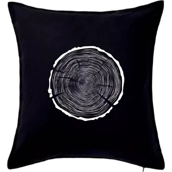 Polštář Letokruhy 100 bez věku - Polštář 50x50 - 50x50 - Pouze potah ( Černá )