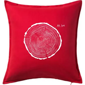 Polštář Letokruhy - 85 - Polštář 50x50 - 50x50 - Pouze potah ( Červená )