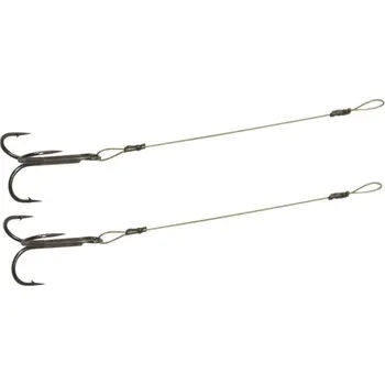 2ks - Ocelové Lanko s Trojháčkem Mistrall Hnědé 8cm Nosnost 12kg