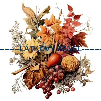 Látkový panel - Podzimní kytice - POD-61 Velikost: 20x20cm, Materiál: Mikroplyš