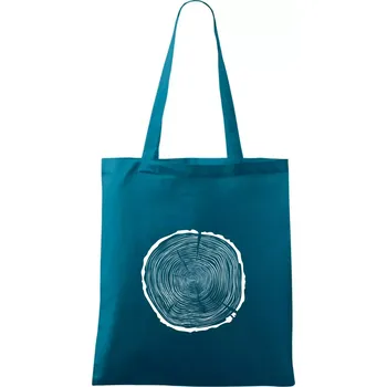 Nákupní taška Letokruhy 80 bez věku - Taška bavlněná - 42 x 38 cm ( Petrolejová )