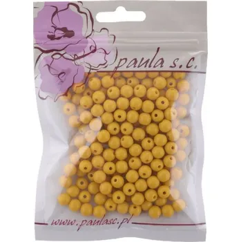 Dětské navlékací korálky Kulaté korálky 50g lesklé, hořčicové 8mm