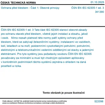 ČSN EN IEC 62305-1 ed. 3 - Ochrana před bleskem - Část 1: Obecné principy - Tisk