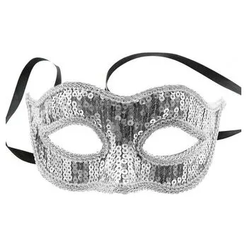 Karnevalová maska Flitrová maska pro dospělé, stříbrná