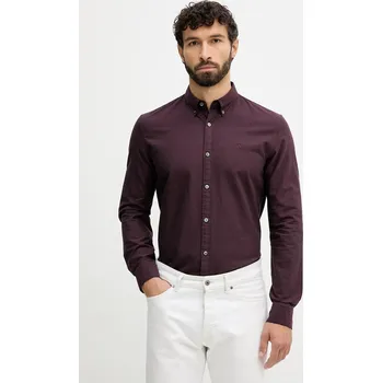 Pánská košile Bavlněná košile Lindbergh pánská, vínová barva, 30.225020 93X, vel. S