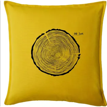 Polštář Letokruhy - 90 - Polštář 50x50 - 50x50 - Pouze potah ( Žlutá )