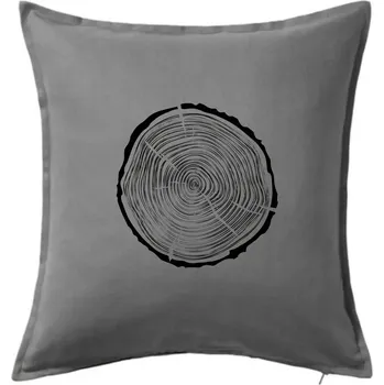 Polštář Letokruhy 40 bez věku - Polštář 50x50 - 50x50 - Pouze potah ( Tmavě šedý melír )