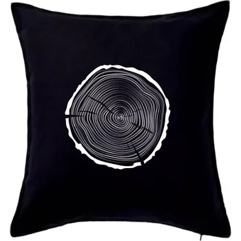 Polštář Letokruhy 45 bez věku - Polštář 50x50 - 50x50 - Včetně výplně ( Černá )