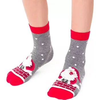Dámské punčochy Dětské ponožky Santa v komíně - 26-28 / šedá