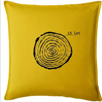Polštář Letokruhy - 15 - Polštář 50x50 - 50x50 - Pouze potah ( Žlutá )
