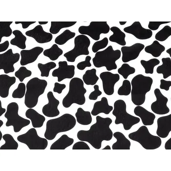 Imitace zvířecí kůže hovězí METRÁŽ - 2 černá bílá