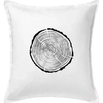 Polštář Letokruhy 40 bez věku - Polštář 50x50 - 50x50 - Včetně výplně ( Bílá )