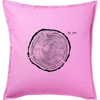 Polštář Letokruhy - 75 - Polštář 50x50 - 50x50 - Pouze potah ( Růžová )