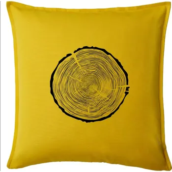 Polštář Letokruhy 90 bez věku - Polštář 50x50 - 50x50 - Pouze potah ( Žlutá )