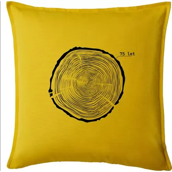 Polštář Letokruhy - 75 - Polštář 50x50 - 50x50 - Pouze potah ( Žlutá )